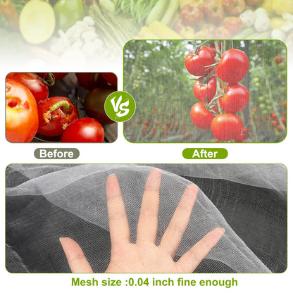 RIFNY Garden Netting, 2 Pack 10x33Ft Ultra Fine Mesh Netting Pest Barrier Protection Bird Mosquito Net Plants Cover for Vegetables Fruits Flowers Crops Greenhouse Row Cover Raised Bed Patio