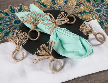 Natural Jute Napkin Ring Set of 12 - Fancy Elegant Beautiful Decorative Napkin Holder for Dining Table Décor, Farmhouse, Easter, Dinner, Party, Wedding, Thanksgiving, Holiday, New Year Everyday Use