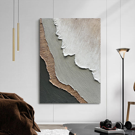 NANKAI Art Hand-Painted Beach Wave Landscape Oil Painting 40x28 Inch Abstract Wall Decorative Art
