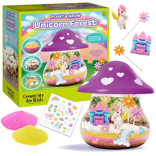 Creativity for Kids Plant and Grow Unicorn Forest: Terrarium Kit for Kids, Unicorn Toys and STEM Kits, Spring Crafts & Arts and Crafts for Girls (Ages 6+)