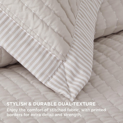 Bedsure Quilts Queen Size - Queen Quilt Bedding Set Bedspread Coverlet Comforter, Lightweight Corduroy Pattern Bedspread, 3-Piece Set with 90"x96" Coverlet & 2 Pillow Shams, All-Season Soft Microfiber
