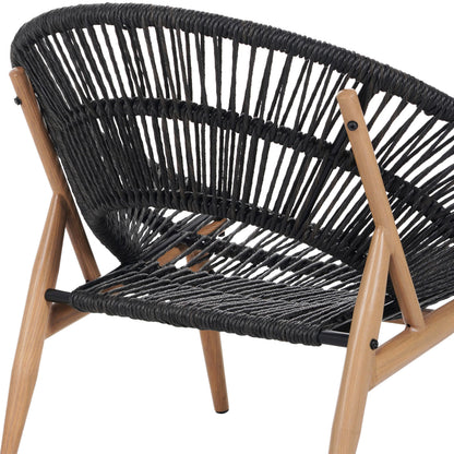 Merax Outdoor Wicker Papasan Chair Set of 2, Rattan Patio Papasan Egg Lounge Chair with Cozy Cushion, Low Seat Round Chair for Backyard Balcony Garden Poolside, All-Weather, Easy Assembly, Grey