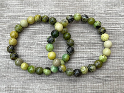 GAF TREASURES Chrysoprase Crystal Bead Bracelet 8mm, Genuine Chrysoprase Stretch Gemstone Bracelet, Healing Crystal Bracelet, Gift for Men & Women (1)