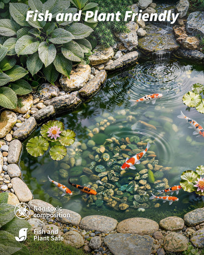 POPOSOAP Preformed Pond Liner, 33 Gallon Rigid Pond Liner with Integrated Plant Shelves, Heavy Duty U-V Resistant Plastic Preformed Pond for Backyard, Patio, Fountain,Water Lily and Koi Pond-P797