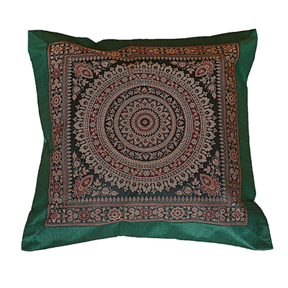 Shubhlaxmifashion Indian Set of 10 PCS 16x16 inch (41x41 cm) Mandala Silk Indian Ethnic Bohemian Decorative Cushion Cover Handcrafted Patchwork Sari Throw Pillow Boho Decor Cushion Covers for Gift