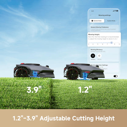 MOVA LiDAX Ultra 1000 Robot Lawn Mower Wire Free for 1/4 Acre, RTK-Free+360° 3D LiDAR+AI Vision Auto Mapping, Zero-Edge Cutting, Cutting Height 1.2"-3.9", 45% Slope, Up to 150 Managed Zones Dual Maps
