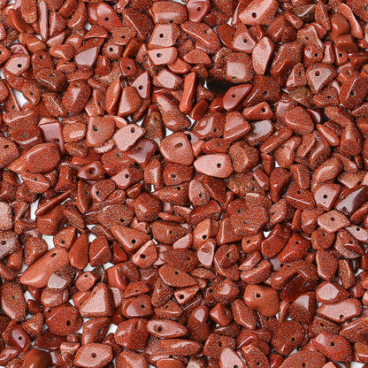 ZHIYUXI 400pcs Gold Sandstone Beads 5-8mm Crystals Gemstones for Bracelet Making Irregular Stone Bead for Jewelry Making Natural Chips Craft 2 Strands