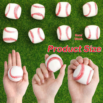 Vinsot 50 Pcs Mini Foam Baseball Softball Stress Balls Bulk 2 Inch Squeeze Balls for Stress Anxiety Relief Party Favors School Carnival Reward Christmas Stocking Fillers(Baseball)