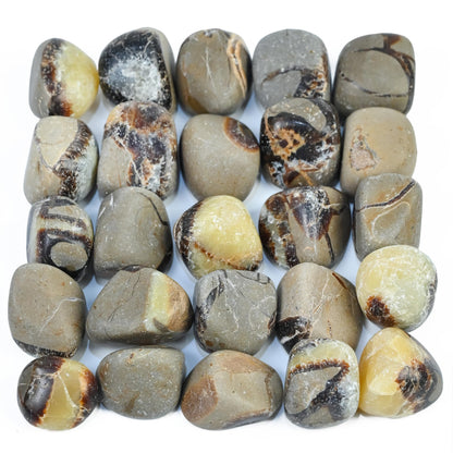 Crocon® 1lb Septarian Tumble Stones And Crystals Bulk 2000+ Carats Natural Crystal Kit For Reiki Healing Crystal Polished, Tumble Stones, Chakra Balancing, Gift, Home Decor Size : 20-25 mm
