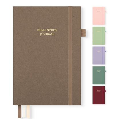 Verveorig Bible Study Journal for Women & Men, Church Notes Prayer Journal Bible Notebook for Note Taking, Bible Study Guide/Supplies/Gifts/Accessories (Brown, A5 (5.8" x 8.3"))