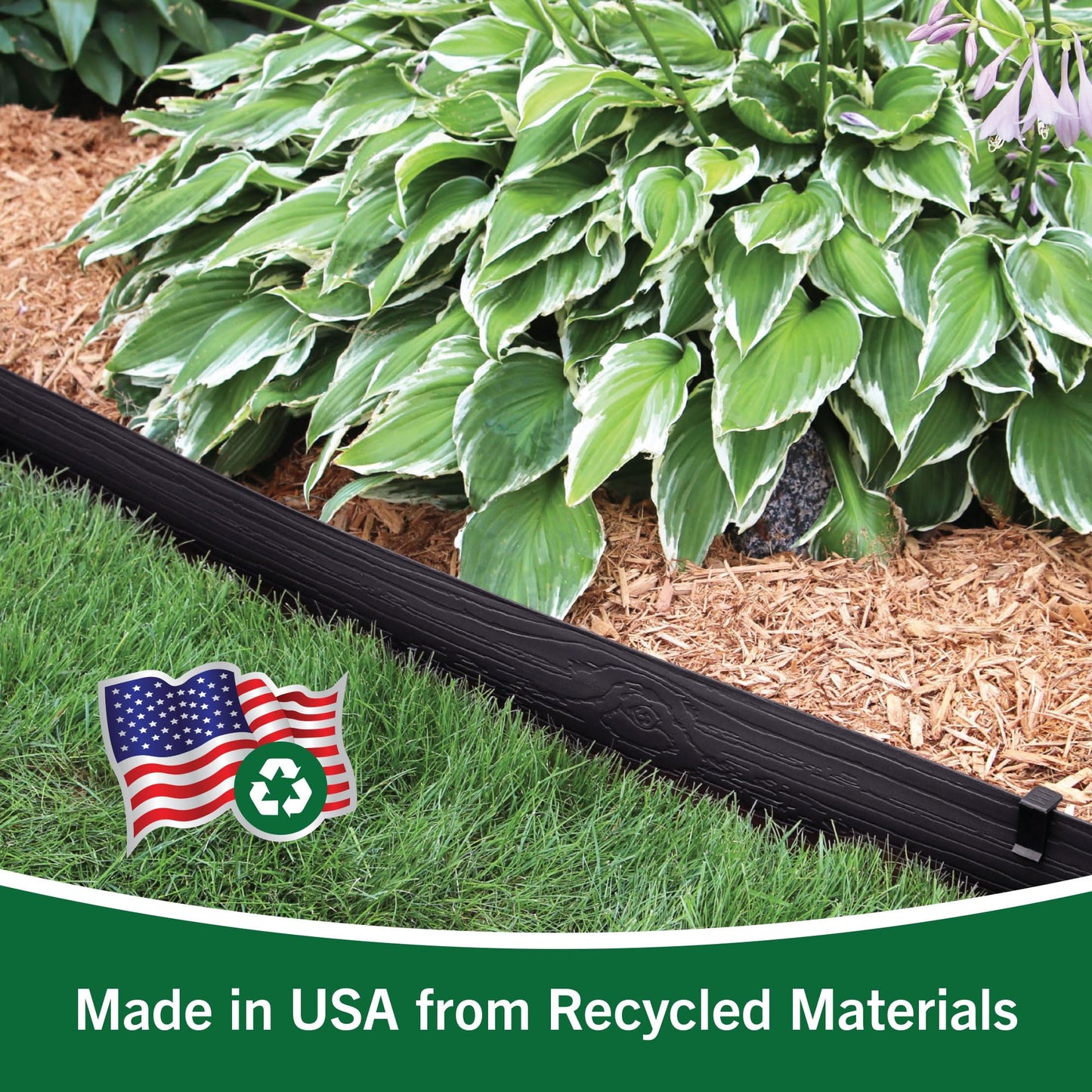 MASTER MARK Terrace Board, Landscape Coiled Edging, Grass Barrier, Bender Board, Flower Bed, Vegetable Garden Borders 5 in. x 40 ft. with 10 Stakes (Black)
