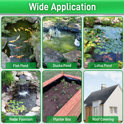 Sinimaka Pond Liner, 7 x 10 Ft HDPE Small Pond Liners for Outdoor Ponds, Pond Liners for Koi, Fish, Water Garden, Fountain, Waterfall