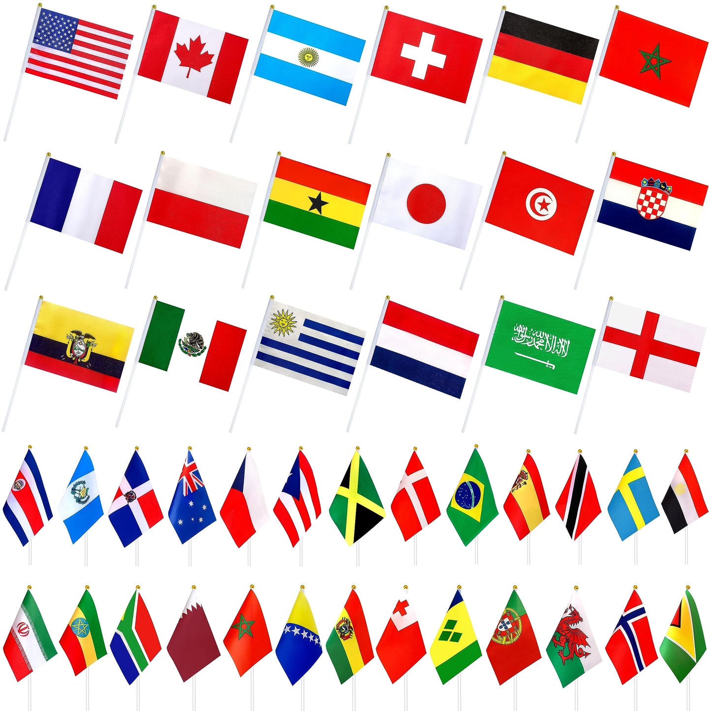 LUSEOAN 226 Different Countries International Stick Flag of the World Small Mini Hand Held Flags for Grand Opening,Bar,School Office,Sports Events,International Festival Decorations,All Countries Flags,8.2 x 5.5 Inch