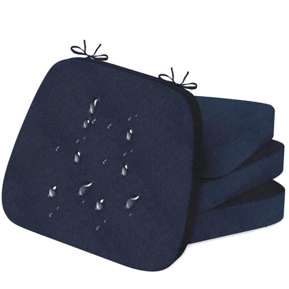 Iristykilin 17'' x 16'' x 2.5"Thick Chair Cushions for Dining Chairs, 4 Pack WaterProof Easy Clean Kitchen Chair Pads with Ties and Non-Slip Backing - 30D High Elastic Foam Soft Kitchen Chair Cushions