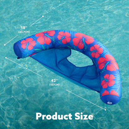 SLOOSH Pool Floats Chairs Adult,2 Packs Inflatable Noodle Chair with Sling Soft Fabric,Floating Pool Float Lounge Water Swimming Floaties for Party Summer Water Fun（Flower Leaves）