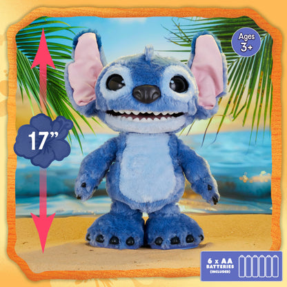 Disney Stitch Just Play Ultimate Interactive 17" Plush Toy, 100+ Sounds & Reactions, Inspired by Disney’s Live-Action Lilo & Stitch Film, New Movie Toy for Fans, Girls, Boys, Kids 3 and Up by