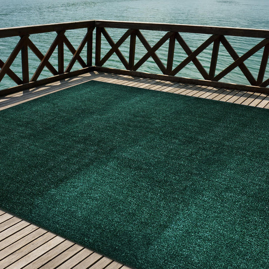 iCustomRug Synthetic Grass Rug – 4 x 20ft Emerald Turf Carpet for Patios, Yards, Boats, Camping – Indoor/Outdoor Use