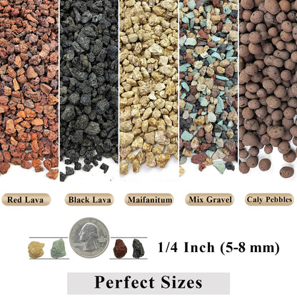 FANTIAN 5 lbs Succulent Cactus Soil Potting Mix,1/4 inch Pumice Pebbles Mix Horticultural Lava Rock for Indoor Plants, Bonsai, Orchid