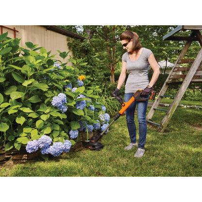 BLACK+DECKER 20V* MAX String Trimmer and Edger, EASYFEED Weed Wacker, 12 Inch Cutting Width, 2 Speed Control Weed Eater, (1) Battery and Charger Included (LSTE523)