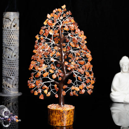 Crocon® Carnelian Gemstone Crystal Tree, Crytsals and Healing Stones, Orange Healing Stone Tree for Sacral Chakra Birthday Gifts for Women Men Her Sister mom - Gem Tree - Home Decor - Good Luck Gift