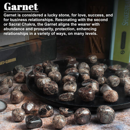 ZAICUS 1lb Garnet Tumbled Stones | Polished Crystals Healing | Natural Stones | Feng Shui | Chakra Balancing | Good Luck | Reiki Gift | Home Decor | Size 20-25 mm