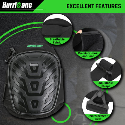 HURRICANE Professional Knee Pads for Men & Women-Heavy Duty Gel & Foam Cushion with Adjustable Straps for Work,Construction, Gardening, Flooring,Welding，Plumbers, Electricians