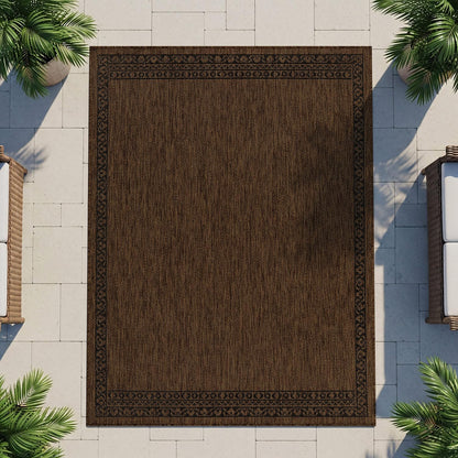 Washable Outdoor Rug 5x7 Modern Area Rugs Outdoor Carpets Bordered Pattern Non Shedding Waterproof Easy Clean Patio Deck Porch Living Room Bedroom Garden RV (5 X 7 Gold)
