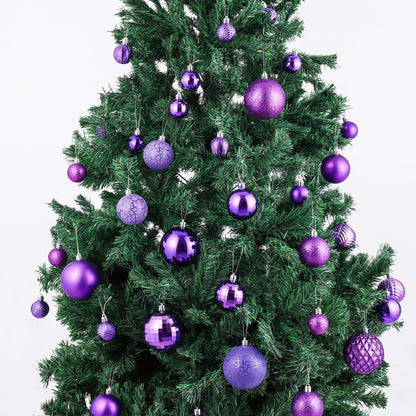 LANGXUN 36pcs Purple Christmas Tree Decorations Balls, Bolas De Navidad, 2025 Christmas Decor, Indoor Outdoor Shatterproof Christmas Ornaments, Xmars Party Wedding Suppiles
