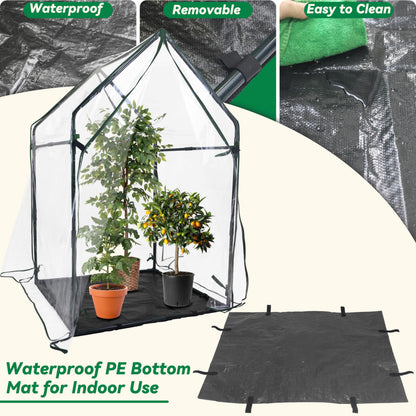 Gardzen Mini Greenhouse with Waterproof Bottom, Portable Green House with Strong Metal Frame, Small Green House for Outside and Inside Use,36.2"(L) x36.2(W) x59.5(H)