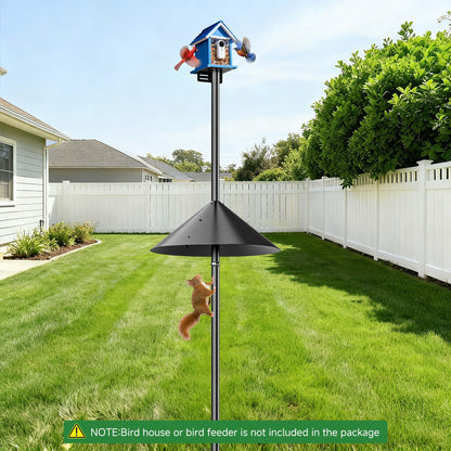 Uoveya Smart Bird Feeder Pole Stand with Proof Squirrel Baffle - Dia 1 Inch Bird House Pole 79", Feeding Station for Outdoors Heavy Duty, Compatible Post Mount