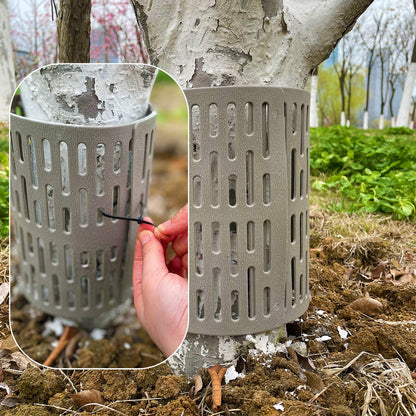 10 Pack Plastic Tree Trunk Protectors - Easy Flexible Guards With 20pcs Zip Ties, Expandable Nursery Mesh Bark Plant Protector for Preventing Damage From Trimmers, Mowers, Rodents