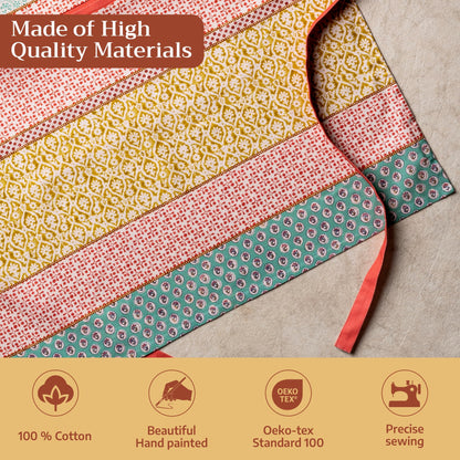 Maison d' Hermine Apron for women with Pocket 100% Cotton 27.50"x31.50" 1 Piece Adjustable Neck Strap & long ties Apron Men, Chef, Wedding, Cooking, Gardening, Server Spring/Summer (Provence)
