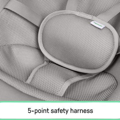 Ingenuity Nestle Vibrating Rocker, Lightweight Foldable Infant Seat with Breathable Fabric, 2-Position Recline, Mini Vibration Unit, 5-Point Harness, Travel Bag