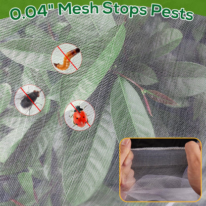2PCS Fruit Tree Netting with Drawstring, 7 x 6ft Ultra-Fine Mesh Garden Insect & Bird Protection Cover, Breathable Reusable Tree Netting for Citrus, Apple, Peach & Shrubs