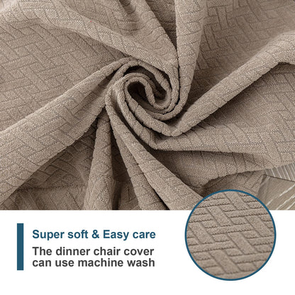 Genina Waterproof Seat Covers for Dining Room Chair Covers Waterproof Dining Chair Covers (4 PCS-Rear-Covered, Taupe)