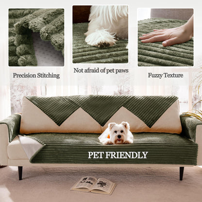 Meider 100% Waterproof Couch Arm Covers 2pcs, Fuzzy Chair Arm Covers Thick Soft Recliner Chair Armrest Protectors, Non-Slip Couch Armrest Cover Pet mats for Sofa (Sage Green, 22" x 22" 2 Pack)