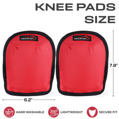 POPULAR LIFE Lightweight Gardening Knee Pads with Removable and Replaceable Foam Pad Insert, Washable Soft Cap Knee Pad, Easy Fit with Adjustable Hook and Loop Closure Straps