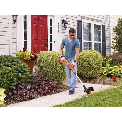 BLACK+DECKER 20V MAX Weed Wacker Cordless String Trimmer Edger Lawn Tool, 10-Inch Electric Weed Eater with Automatic Feed Spool, Ergonomic, Battery and Charger Included (LST201)