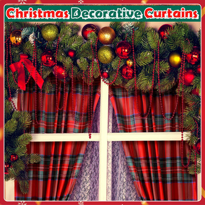 Fanfanwin Buffalo Plaid Curtains Buffalo Plaid Curtain Farmhouse Xmas Window Drapes for Living Room Bathroom Home Decoration