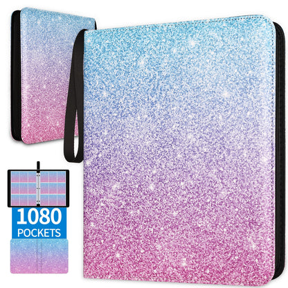 1080 Pockets Card Binder 9 Pocket, Trading Card Binder with 60 Page Removable Sleeves, Zipper Card Book Album Holder[PROTECTIVE][PLEASANT TOUCH SURFACE]