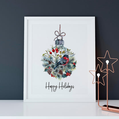 Happy Holidays Print, Christmas Decorations Party Prop Decor Living Room Holiday Art Farmhouse Poster Happy Holidays Poster, Christmas Decorations Party Prop,337