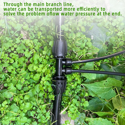 6 Pack 1/2'' to 1/4'' Drip Irrigation Fittings, Push-to-Connect 4 Way Drip Irrigation Part Barbed Tee Connectors, Anti-Leak Locked Splitter Fitting for 1/2" Irrigation Tubing (0.6''-0.67''OD)