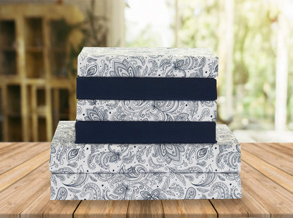 Elegant Comfort Luxury Soft Bed Sheets Paisley Pattern - 1500 Premium Hotel Quality Microfiber Softness Wrinkle and Fade Resistant (6-Piece) Bedding Set, Queen, Navy