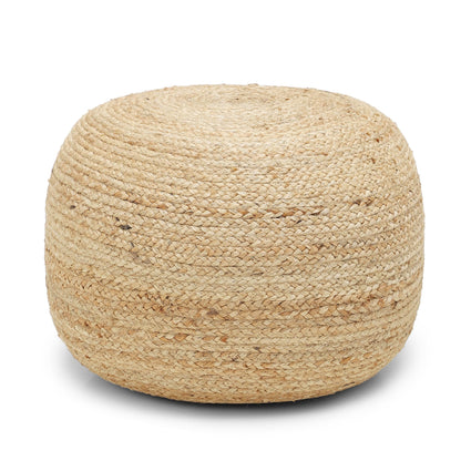 REDEARTH · Jute Circular Jute Pouf Ottoman - Braided Pouffe Accent Sitting Round Footrest for Living Room, Bedroom, Nursery, kidsroom, Patio, Gym; 100% Jute (19.5"X19.5"X14"; Jute Natural)