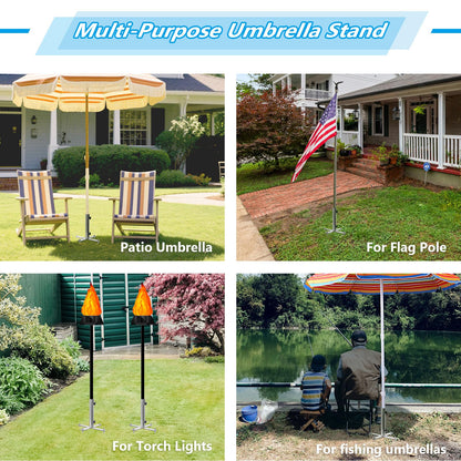 AVCMOTO Umbrella Stand Outdoor Base, Heavy Duty Outdoor Umbrella Base, Detachable for Easy Carry, 18.7 Inch Beach Umbrella Sand Anchor for Beach, Lawn, Sand, Patio