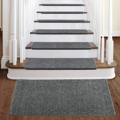 PURE ERA Carpet Stair Tread Landing Mat Tape Free Self Adhesive Non Slip Skid Resistant Indoor Doormat Area Rug Floor Mat for Kitchen Bathroom Workstations Washable 2' X 3' (Dark Gray)