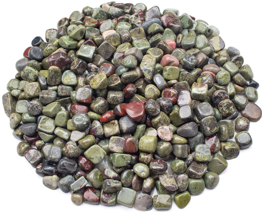 Crocon 1LB Dragon Bloodstone Tumbled Stones and Crystals bulk 2000+ Carats Natural Crystal Kit for Reiki Healing Crystals Polished Tumble Stones Chakra Reiki Balancing Gift Home Decor DIY Crafts
