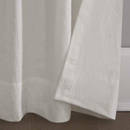 Archaeo - 56538 Washed 100% Cotton Twist Tab Curtain, 52" x 95" Panel, Cream