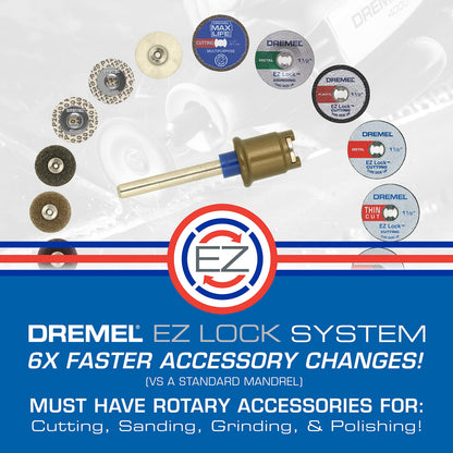 Dremel 160-Piece Rotary Tool Accessory Kit with EZ Lock Technology - 1/8" Shank - Cutting Bits, Polishing Wheel and Compound, Sanding Drums & Disc (710-08)