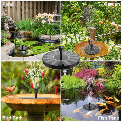 AISITIN 2 x 1.5 W DIY Solar Powered Garden Fountain with 6 Nozzles Effects for Ponds, Bird Bath, Aquarium, Garden Fountain